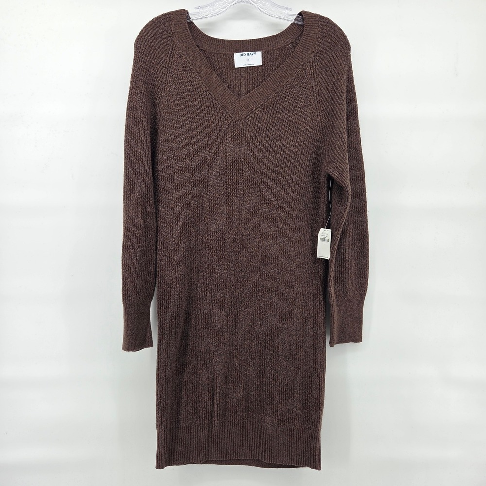 Old Navy Sweater‎ Dress XS Dark Brown NWT Academia Minimalist Cozecore